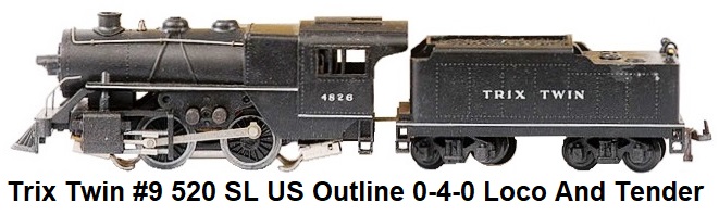 Trix Twin #9 520 SL US Outline 0-4-0 Loco And Tender