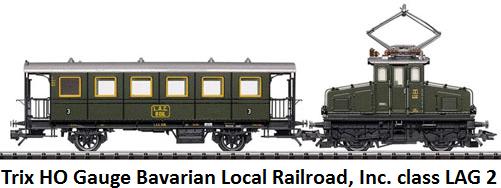 Trix HO Gauge Bavarian Local Railroad, Inc. class LAG 2 electric locomotive T21254a