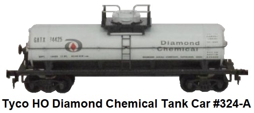 Tyco HO Diamond Chemical Tank car #324-A red box era