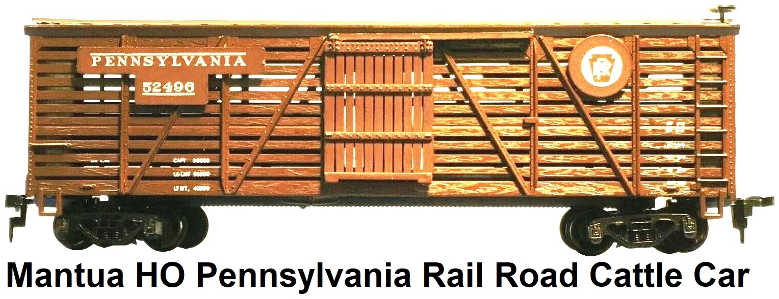 Mantua HO Pennsylvania Railroad 41' Wood Stock car #735-520 circa 2000