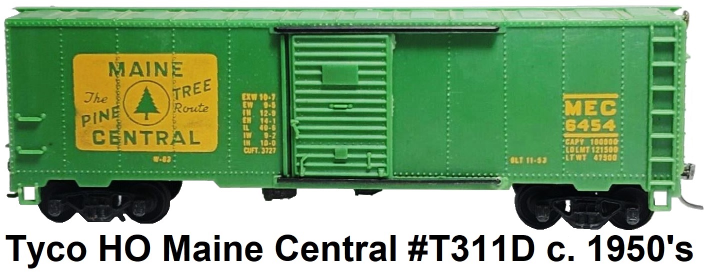 Tyco HO Maine Central MEC 6454 40' steel Box Car #T311-D blue box era