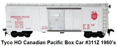 Tyco HO Canadian pacific 40' Steel Box car #311-Z red box era