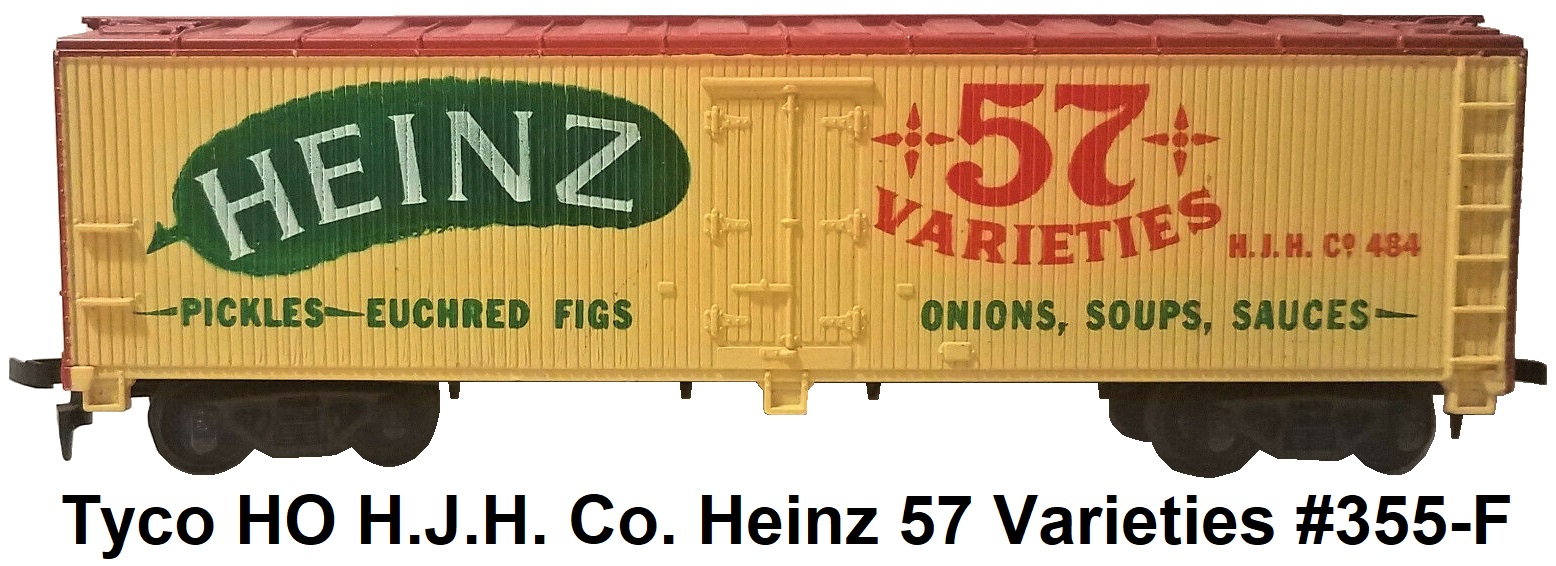 Tyco HO H.J.H. Co. Heinz 57 Varieties Pickle Logo 40' Reefer #355-F brown box era