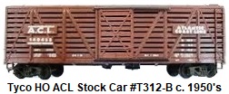 Tyco HO Atlantic Coast Line stock car #T312-B blue box era