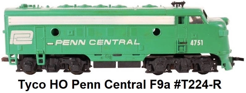 Tyco HO Penn Central F9A unit diesel #T224-R red box era