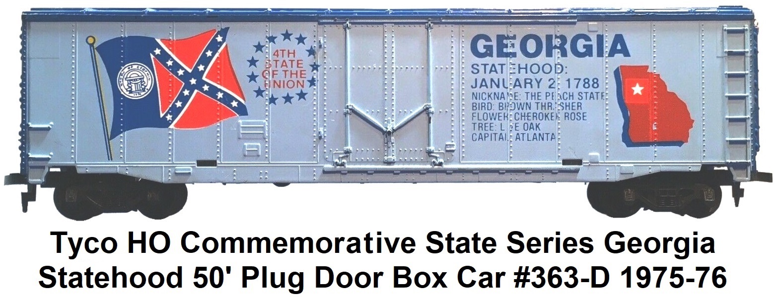 Tyco HO State Commemorative Series Georgia Statehood 50' Plug Door Box Car #363-D 1975-6
