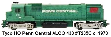Tyco HO Penn Central ALCO Century 430 Diesel Locomotive circa 1970's #T235-C