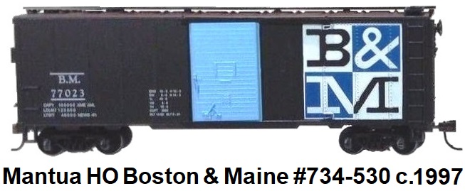 Mantua HO Boston & Maine 41' Steel Box car #734-530 circa 1997