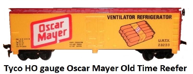 Tyco HO Oscar Mayer 40' old-time wood-side reefer #370-A circa 1978