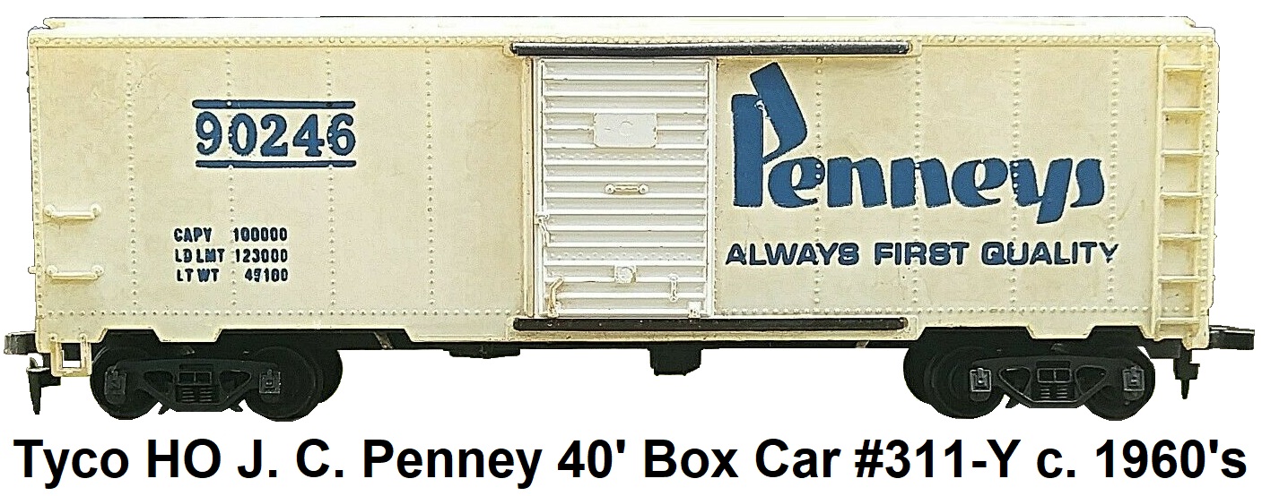 Tyco HO J. C. Penny's 40' Steel Box car #311-Y circa 1960's