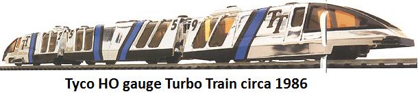 Tyco HO gauge Turbo Train circa 1986