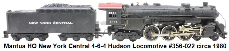 Mantua HO 4-6-4 NYC Hudson loco #356-022 circa 1980