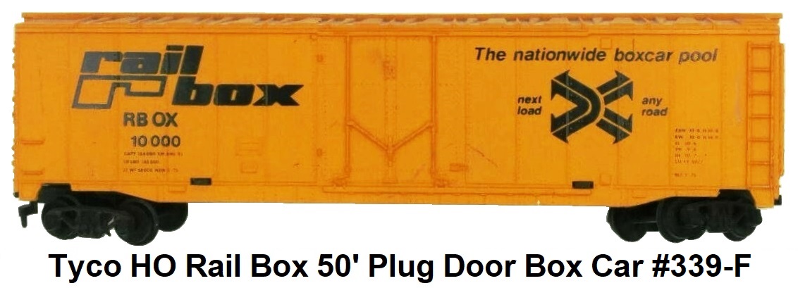 Tyco HO Railbox 50' Plug Door Box Car RBOX 10000 #339-F