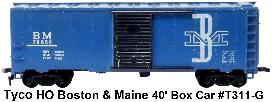 Tyco HO BM Boston & Maine #70056 40' steel box car T311-G