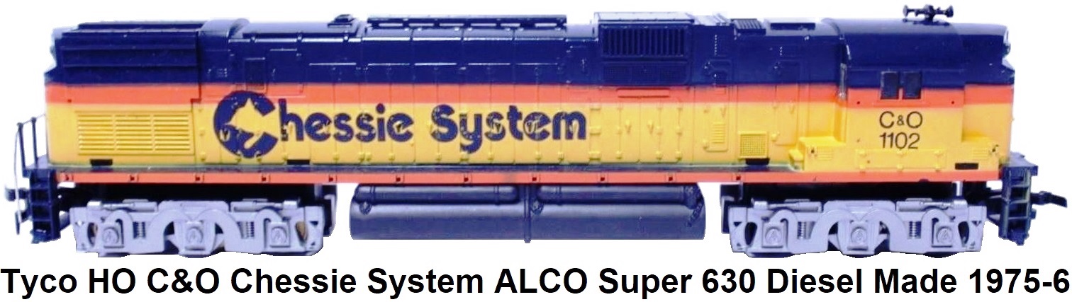 Tyco Mantua HO ALCO Super 630 C&O Chessie System 1102 Diesel made 1975-6