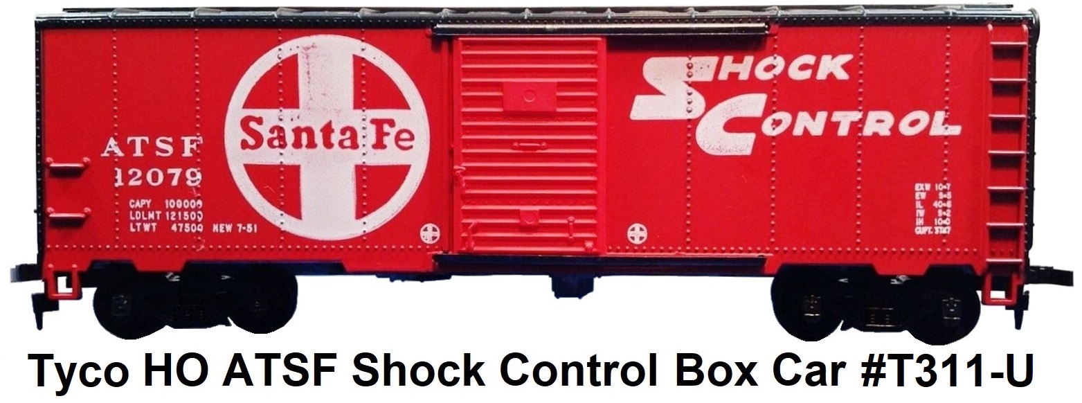 Tyco HO ATSF Shock Control #12079 40' steel box car T311-U