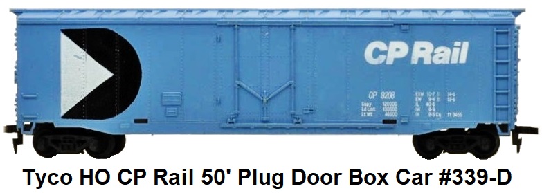 Tyco HO CP Rail 50' Plug Door Box Car #339-D
