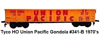 Tyco HO Union Pacific Gondola #341-B Brown Box era