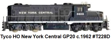 Tyco HO New York Central GP-20 diesel Red Box era release 1962 #T228D