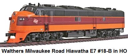 Walthers Milwaukee Road Twin Cities Hiawatha E7 A unit #18B in HO gauge