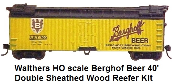 Walthers HO scale Berghof Beer 40' Double Sheathed Wood Reefer Kit