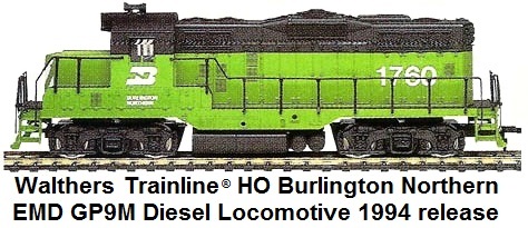 Walthers Trainline® HO scale Burlington Northern EMD GP9M Diesel Locomotive 1994 release