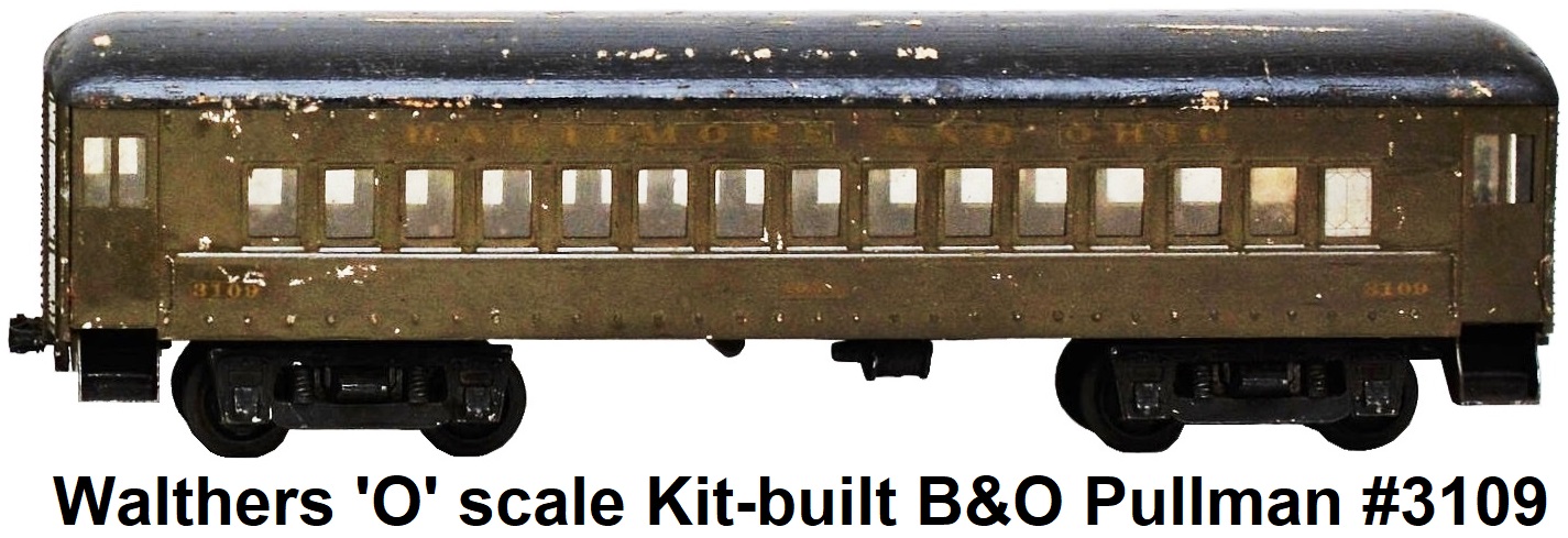 Walthers 'O' scale 2-rail Kit-built Custom B&O Pullman car #3109