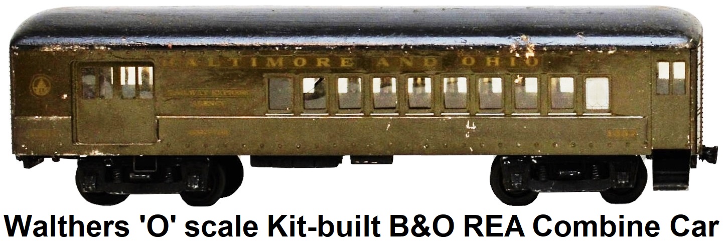 Walthers 'O' scale 2-rail Kit-built Custom B&O RR REA Combine Car