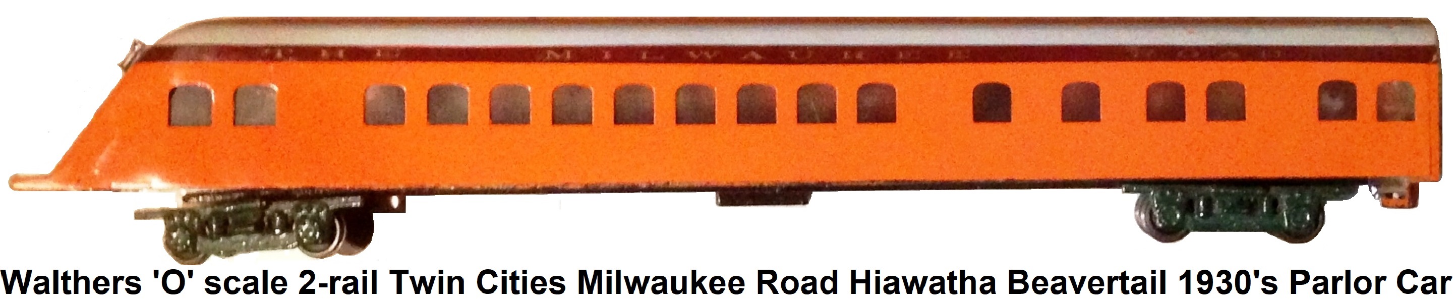 Walthers 'O' scale Twin Cities Milwaukee Road Hiawatha Parlor Car circa 1936