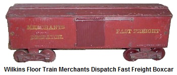 Wilkins Cast Iron Floor Train Merchants Dispatch Fast Freight Boxcar