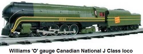 Williams 'O' gauge Canadian National J Class Steam locomotive