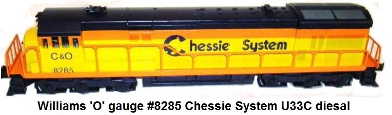 Williams 'O' gauge U33C Scale Chessie System Diesel Engine #8285