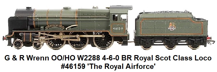 G & R Wrenn Railways OO/HO gauge W2288 4-6-0 BR green Royal Scot Class Locomotive and Tender #46159 'The Royal Airforce'