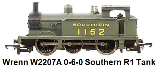 G & R Wrenn Railways OO/HO gauge W2207A 0-6-0 Southern olive green R1 Class Tank Loco #1152
