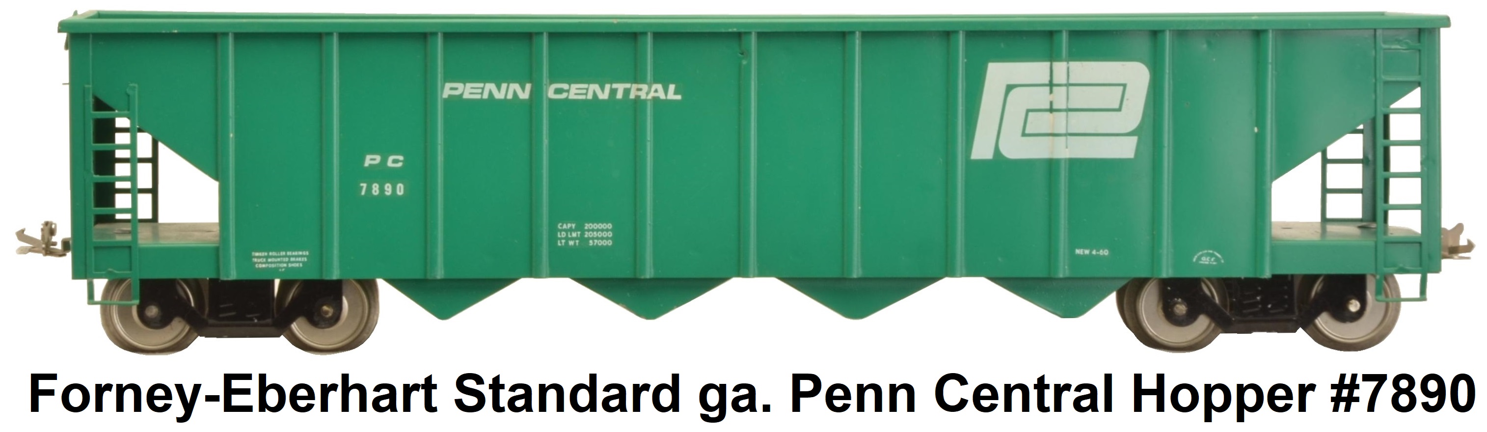 Forney-Eberhart Std. Ga. Green Penn Central Hopper no. 7890